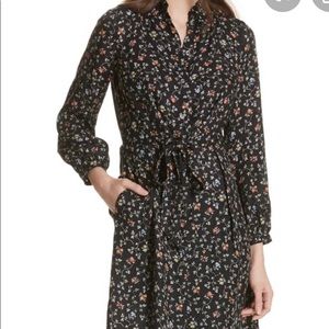 Rebecca Taylor Floral Vine Silk Shirtdress